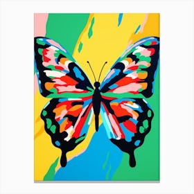 Pop Art Malachite Butterfly 4 Canvas Print