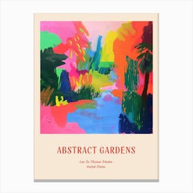 Colourful Gardens Lan Su Chinese Garden Usa 1 Red Poster Canvas Print