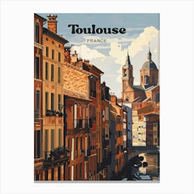 Toulouse France Vintage Digital Travel Art Leinwandbild