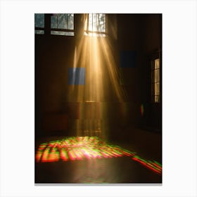 Light Shining Through Window Wall Art Behind Couch Canvas Print