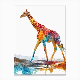 Giraffe Walking Watercolour 3 Canvas Print