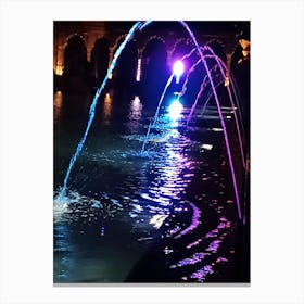 Fountains At Night Canvas Print