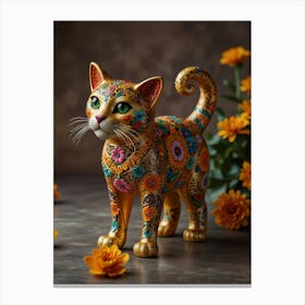 Day Of The Dead Cat 2 Canvas Print