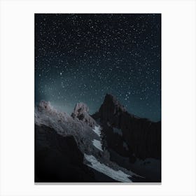 Mountain Night Sky Canvas Print
