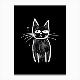 Minimalist Sketch Cat Line Drawing 4 Canvas Print