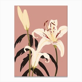 Lilies Flower Big Bold Illustration 1 Canvas Print