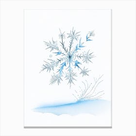 Frost, Snowflakes, Pencil Illustration 2 Canvas Print