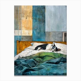 Dog In Bed animal Dog's life 1 Canvas Print