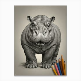 Hippo 16 Canvas Print