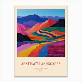 Colourful Abstract Zhangye National Park China 3 Poster Canvas Print
