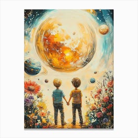 Two Boys In Space Canvas Print