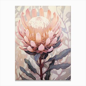 Floral Illustration Protea Canvas Print