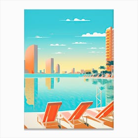 Cancun, Mexico, Graphic Illustration 2 Canvas Print