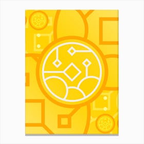 Geometric Abstract Glyph in Happy Yellow and Orange n.0087 Canvas Print