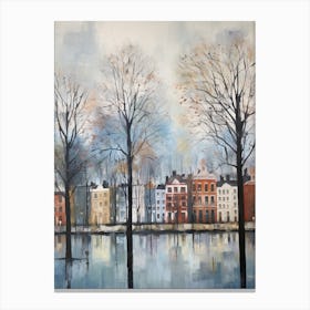 Winter City Park Painting Vondelpark Amsterdam 2 Canvas Print