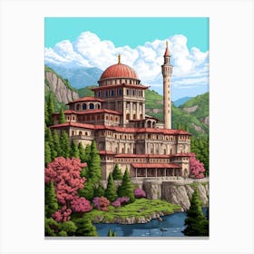 Trabzon Hagia Sophia Museum Pixel Art 2 Canvas Print