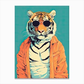 Tiger Illustrations Wearing A Sarong 4 Canvas Print