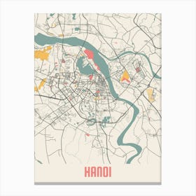 Hanoi Map Poster Canvas Print