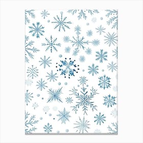 Pattern, Snowflakes, Pencil Illustration 5 Canvas Print