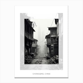 Poster Of Chongqing, China, Black And White Old Photo 4 Canvas Print