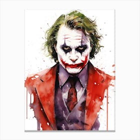Joker Watercolor Canvas Print