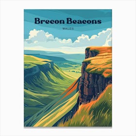 Brecon Beacons Wales Mountain Travel Art Canvas Print