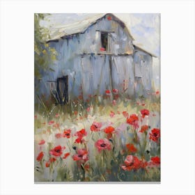 Poppies In The Barn 3 Canvas Print