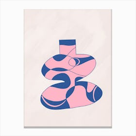 Pink And Blue Vase 1 Canvas Print