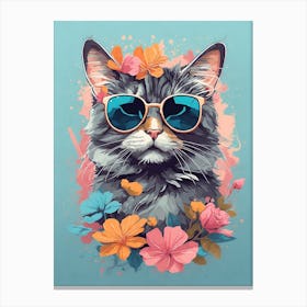 Default A Detailed Illustration A Cat Wearing Trendy Sunglasse 2 D5e790f4 2cea 44d9 8509 5a7ad04f1fd6 1 Canvas Print