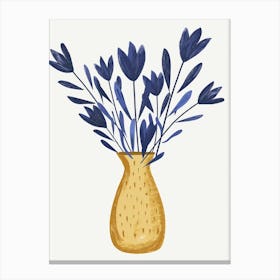 Blue Tulips In A Vase 1 Canvas Print