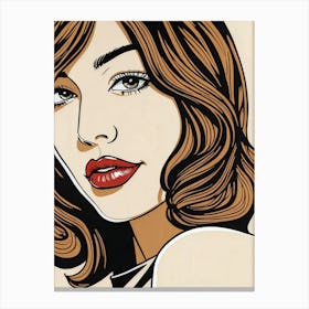 Woman Portrait Face Pop Art (32) Canvas Print
