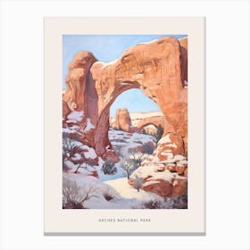 Dreamy Winter National Park Poster  Arches National Park United States 3 Canvas Print