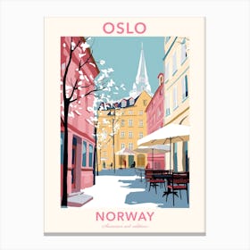 Oslo, Norway, Flat Pastels Tones Illustration 2 Poster Canvas Print