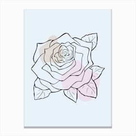 Rose line art Canvas Print