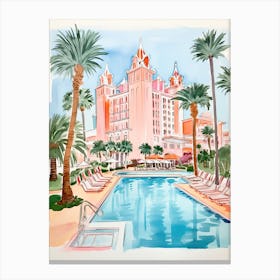 The Waldorf Astoria Orlando   Orlando, Florida   Resort Storybook Illustration 4 Canvas Print