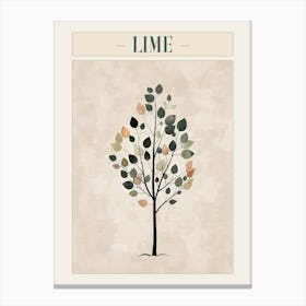 Lime Tree Minimal Japandi Illustration 4 Poster Canvas Print