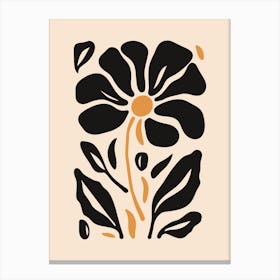 Flower In Black And Yellow Canvas Print