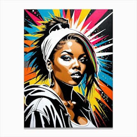Graffiti Mural Of Beautiful Hip Hop Girl 12 Canvas Print