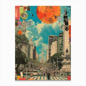 Buenos Aires   Retro Collage Style 4 Canvas Print