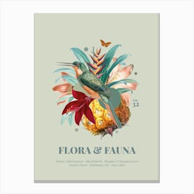 Flora & Fauna with Jacamar Canvas Print