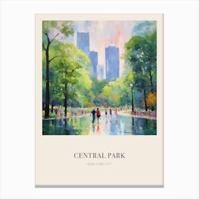 Central Park New York City  3 Vintage Cezanne Inspired Poster Canvas Print