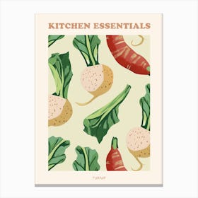 Turnip Root Vegetable Pattern Illustration Poster 2 Canvas Print