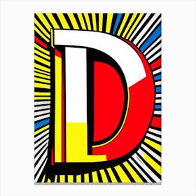 D, Letter, Alphabet Comic 3 Canvas Print