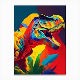 Giganotosaurus 3 Primary Colours Dinosaur Canvas Print