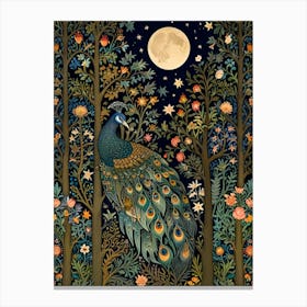 William Morris Peacock In The Forest 2 Canvas Print