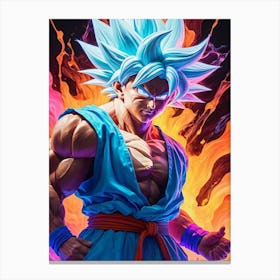Goku Dragon Ball Z Neon Iridescent (21) Canvas Print