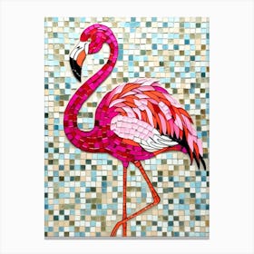 Mosaic Flamingo 2 Canvas Print