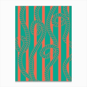 Sanur Ropes Green Orange Canvas Print
