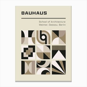 Neutral Bauhaus - Abstract Tiles Canvas Print