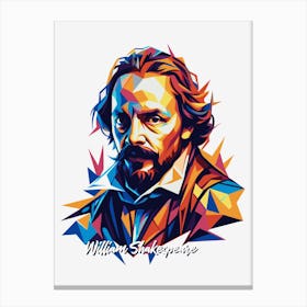 William Shakespeare 01 Portrait WPAP Pop Art Canvas Print